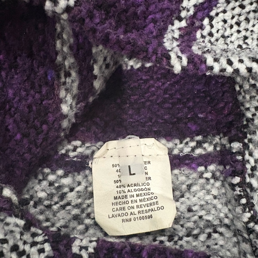 Drug Rug Baja Joe Jack Mexican Purple and White Women's Large - Picture 7 of 11
